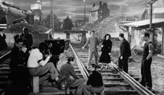 S. Lévin, J. Gabin, S. Simon et J. Renoir, "La bête humaine", 1938